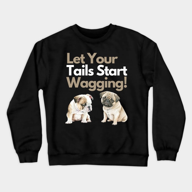 The Power of Pug Friendship: A Tee for Two Sad Pugs Crewneck Sweatshirt by MagicTrick
